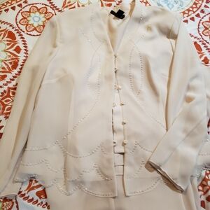 Elegant Cream Pantsuit